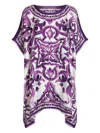 Dolce & Gabbana Farm Rio Printed Viscose Shirt In Purple