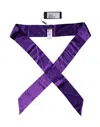 Dolce & Gabbana Purple Satin Silk Skinny Neck Foulard Women's Scarf In Purple