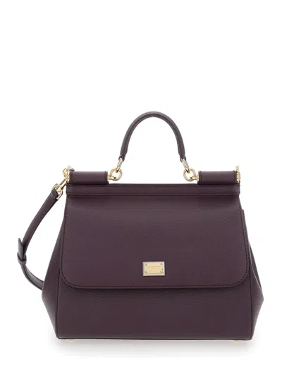 Dolce & Gabbana Purple Sicily Large Satchel