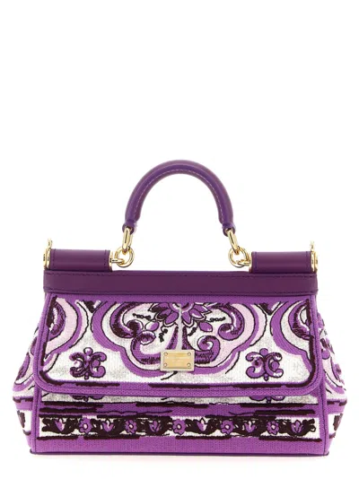Dolce & Gabbana Purple Sicily Small Satchel