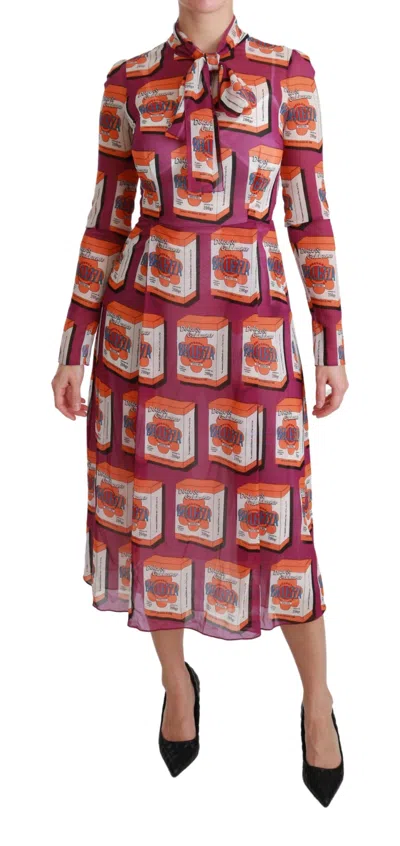 Dolce & Gabbana Purple Silk Bellezza A-line Gown Women's Dress