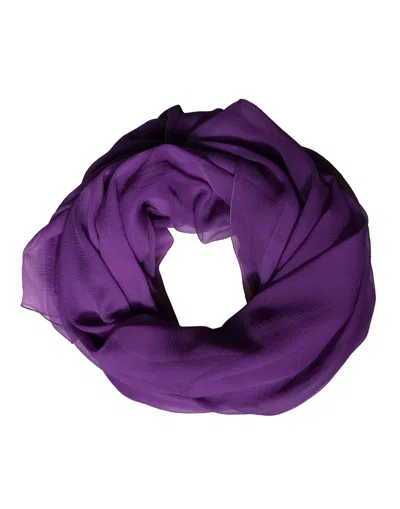 Dolce & Gabbana Purple Silk Neck Wrap Shawl Stole 200cm X 134cm Scarf