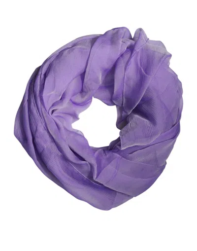 DOLCE & GABBANA PURPLE SILK RECTANGLE WRAP SHAWL SCARF