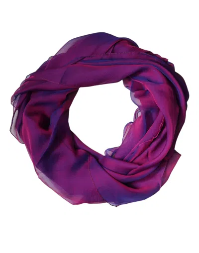 DOLCE & GABBANA DOLCE & GABBANA PURPLE SILK RECTANGLE WRAP SHAWL WOMEN'S SCARF