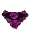 Dolce & Gabbana Purple Silk Satin Floral Lace Panty Brief Underwear In Purple