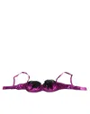 Dolce & Gabbana Purple Silk Underwired Balconette Bra Women's Underwear In Purple