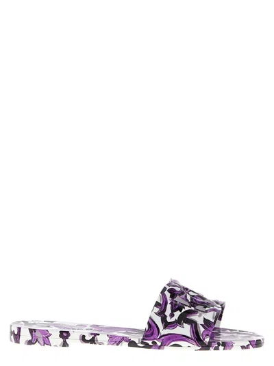 Dolce & Gabbana Purple Slip On Slides