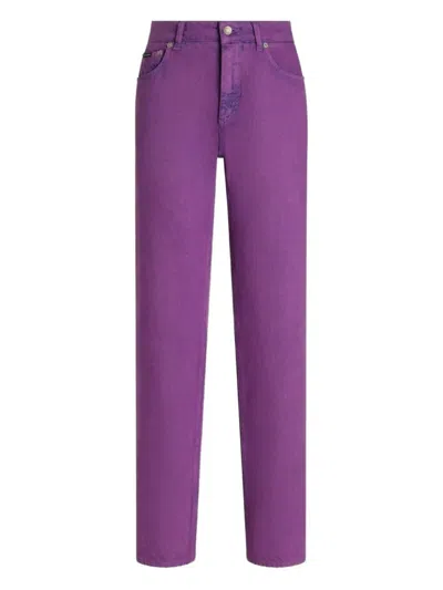 DOLCE & GABBANA PURPLE STRAIGHT LEG JEANS