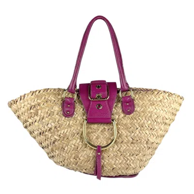Pre-owned Dolce & Gabbana Purple Straw Leather Shoulder Bag ()
