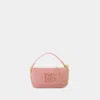Dolce & Gabbana Structured Calfskin Purse With Chain Strap And Prominent Logo In Pink