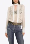 Dolce & Gabbana Pussy-bow Chiffon Blouse In White