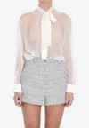 Dolce & Gabbana White Satin Trim Button Up Shirt In White
