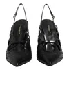 Dolce & Gabbana Python & Calf Leather Slingback Heel In Black