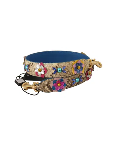 Dolce & Gabbana Python Bag Strap In Beige
