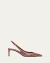 Dolce & Gabbana Snakeskin-effect Slingback Pumps In Rosa Antico
