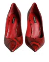 Dolce & Gabbana Python Leather Heel In Red