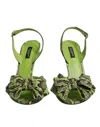 Dolce & Gabbana Python Leather Heel Sandal In Green