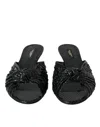 Dolce & Gabbana Python Leather Heel Slide In Black
