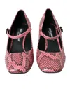 Dolce & Gabbana Pink Python Leather Mary Jane Heels Shoes In Pink
