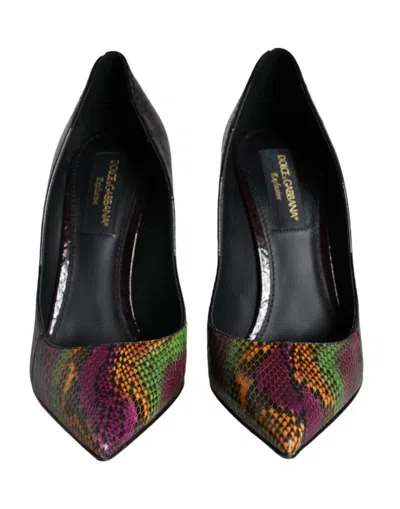 Dolce & Gabbana Python Leather Pump In Multi