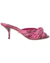 Dolce & Gabbana Pink Exotic Leather Kitten Heels Slides Shoes In Pink