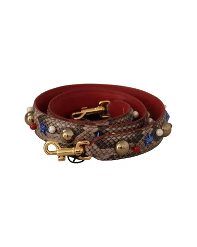 Dolce & Gabbana Python Shoulder Bag Strap In Burgundy