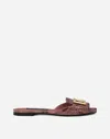 Dolce & Gabbana Python Skin Sliders In Pink