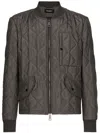 Dolce & Gabbana Quilted Bomber Jacket In Green