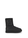 Dolce & Gabbana Diamond Quilted Flat Sole Ankle Boots In Black