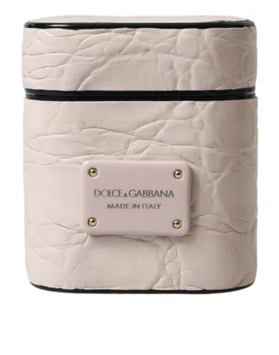 Dolce & Gabbana Quilted Calf Leather Case In Pink