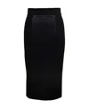 Dolce & Gabbana Midi Skirt In Powernet And Satin In Black