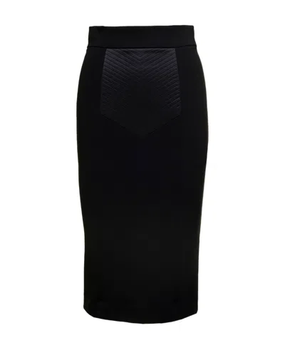 DOLCE & GABBANA DOLCE  GABBANA QUILTED DETAILED MIDI PENCIAL SKIRT