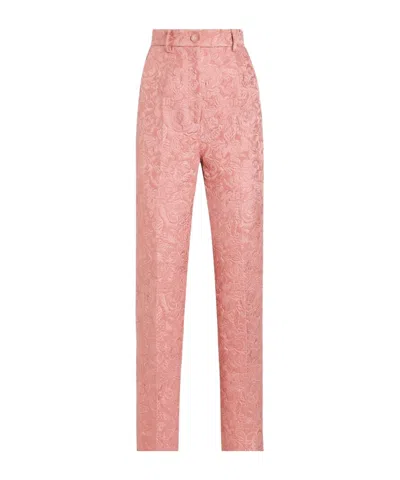 DOLCE & GABBANA DOLCE  GABBANA TAILORED QUILTED FLORAL JACQUARD PANTS