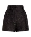 Dolce & Gabbana Quilted Floral Jacquard Shorts In Black