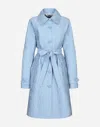 Dolce & Gabbana Quilted Floral Jacquard Trench Coat In Purple