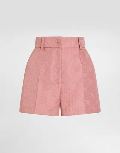 DOLCE & GABBANA QUILTED JACQUARD SHORTS WITH DG LOGO