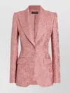 Dolce & Gabbana Quilted Jacquard Turlington Jacket With Floral Pattern In Pink