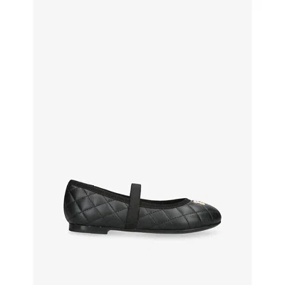 Dolce & Gabbana Kids' Quilted Leather Ballerina Shoes In Black