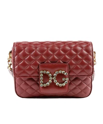 Dolce & Gabbana Quilted Shoulder Bag In Red