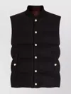 Dolce & Gabbana Quilted Sleeveless Reversible Ribbed Collar Jacket In Black