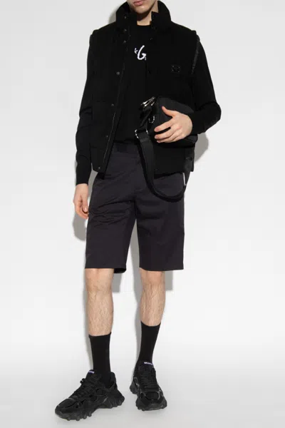 Dolce & Gabbana Quilted Vest With Logo In Black