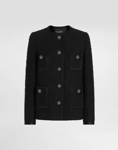 Dolce & Gabbana Rachel Basketweave Jacket In Black