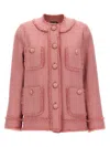 Dolce & Gabbana Rachel Tweed Single-breasted Collarless Jacket