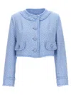 Dolce & Gabbana Light Blue Tweed Blazer