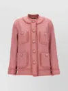 Dolce & Gabbana Rachel Tweed Single-breasted Collarless Jacket