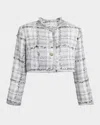 Dolce & Gabbana Gray Short Check Lurex Raschel Tweed Jacket In Greycheck