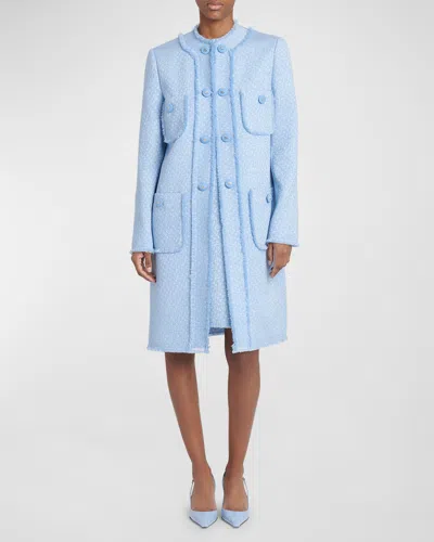 DOLCE & GABBANA RACHEL FRONT-POCKETS TWEED COAT