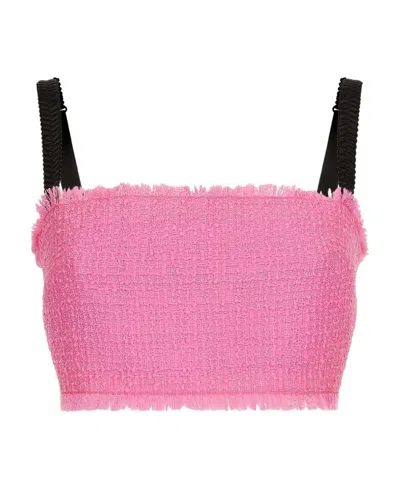 DOLCE & GABBANA DOLCE  GABBANA RASCHEL TWEED CROPPED STRAP TOP