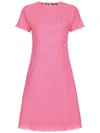 Dolce & Gabbana Raschel Tweed Calf-length Dress With Dg Logo