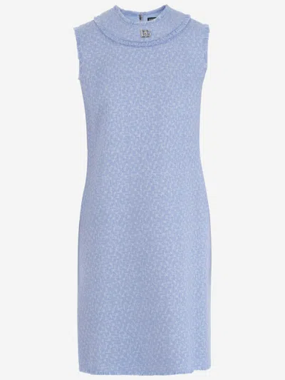 DOLCE & GABBANA RACHEL TWEED DRESS WITH DG LOGO